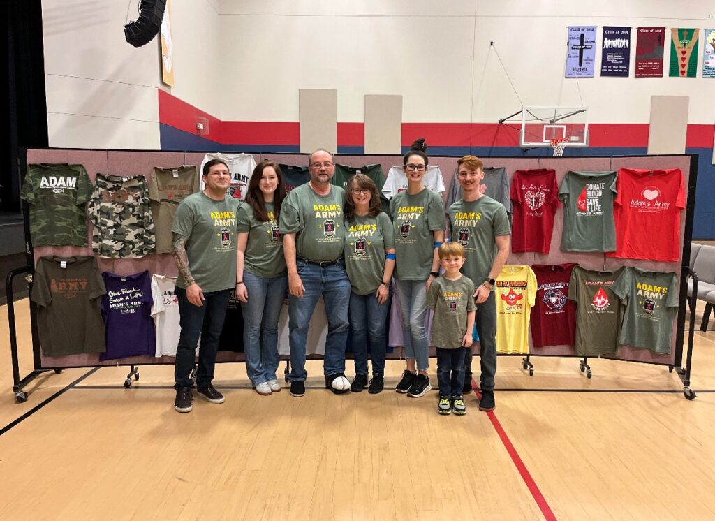 The family of Adam Reed at Adam's Blood Drive.
