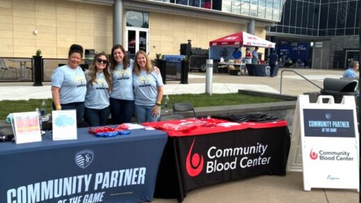 Community Blood Center Honored as Community Partner of the Game at Sporting KC
