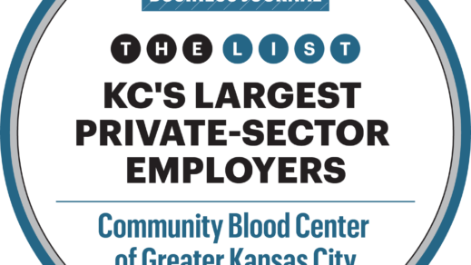 Community Blood Center Recognized as One of Kansas City’s Largest Private-Sector Employers